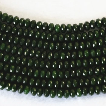 Verde Natural Malasia piedra calcedonia jades 2X4mm 4X6mm 5X8mm facetas rondelle ábaco suelta perlas de la joyería 15inch B153