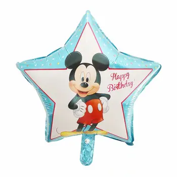 10pcs de 18 pulgadas de Mickey Minnie Mouse Globos metálicos de dibujos animados Feliz Cumpleaños Decoraciones de los Niños de la Ducha del Bebé Partido de Helio Balón de Juguetes de Regalo