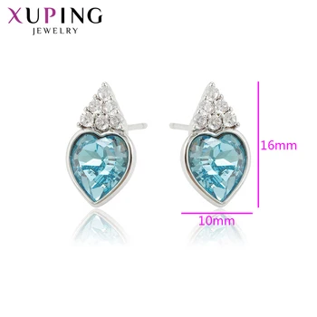Xuping Romántico Encantador Corazón en Forma de Cristales de Aretes para las Mujeres del Regalo de Boda M30-20027