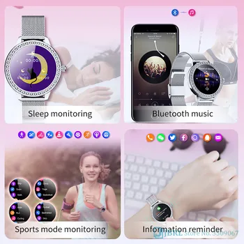 De lujo Reloj Inteligente de las Mujeres de las Señoras de Smartwatch de la Electrónica Inteligente Reloj Para Android IOS Fitness Tracker Toque Bluetooth Smart-watch