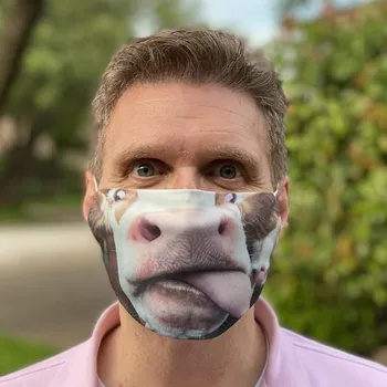 La Moda Animal Divertido Impreso Máscara A Prueba De Polvo A Prueba De Viento Exagerado Divertido Impreso En La Boca De La Máscara Lavable Reutilizable Cara De La Máscara De La Máscara