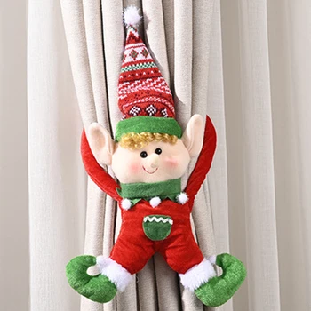 Feliz Navidad Elf Muñeca Juguetes para el Hogar Adornos para los Niños Regalo Elástica de la Cortina de la Hebilla de la Decoración Linda Muñeca de la Felpa Juguete Suave