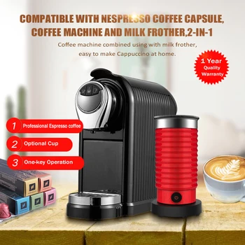 HiBREW Cápsula de Café, Máquina de Café Espresso Maker Combinado Con MF04/MF802 Plata Vaporizador de Leche