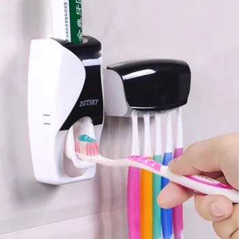 Creativos y de Alta calidad de la Moda de Pasta de dientes Automático de la Máquina +Cepillo de dientes Titular de la Familia GroupWall montado Accesorios de Baño