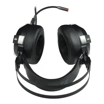 Ajazz AX361 de Sonido Envolvente del Sobre-Oído Gaming Headset con Micrófono USB+3.5 mm Cable RGB luz de fondo Compatible con PC/Portátil - Negro