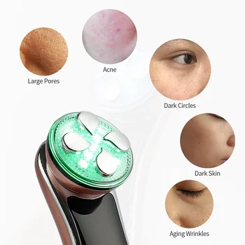 5in1 RF EMS Vibración Masajeador LED de la Terapia de Fotones del Dispositivo de la Belleza Anti-Envejecimiento de la Elevación de Cara Apretando los Ojos Cuidado de la Piel Facial Herramientas