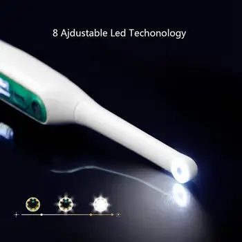 Wireless Wifi Oral Endoscopio 8 Ajustable Iluminación LED Cámara de Vídeo HD para Ios, Android Dental Endoscopia