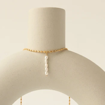 2021 Nuevo Naturales de la Perla del Collar de la Joyería hecha a Mano 14KGF Gargantilla Colgantes Femme Kolye Collares Boho Collar Para las Mujeres