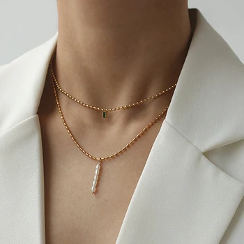 2021 Nuevo Naturales de la Perla del Collar de la Joyería hecha a Mano 14KGF Gargantilla Colgantes Femme Kolye Collares Boho Collar Para las Mujeres