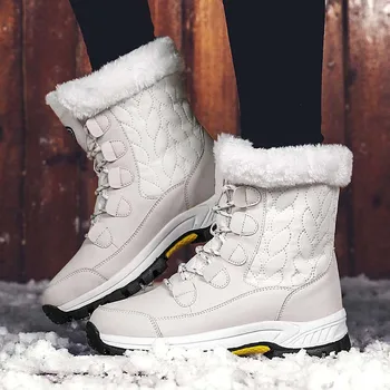Zapatos de las mujeres de Estilo Clásico de Nieve de las Mujeres Zapatos de Invierno Cálido Botas Para las Mujeres Warterproof Tela de Algodón Botas de Mujer 2020 de Gran Tamaño