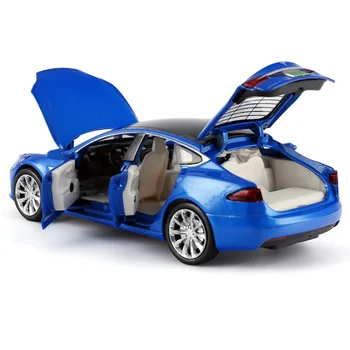 Nuevo 1:32 Tesla MODEL S de Aleación Modelo de Coche Diecasts & Vehículos de Juguete Coches de Juguete Niño Juguetes Para Niños, Regalos de Juguete de Niño coche rojo
