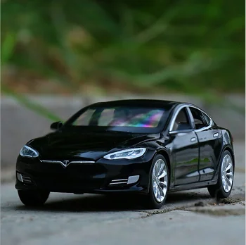 Nuevo 1:32 Tesla MODEL S de Aleación Modelo de Coche Diecasts & Vehículos de Juguete Coches de Juguete Niño Juguetes Para Niños, Regalos de Juguete de Niño coche rojo