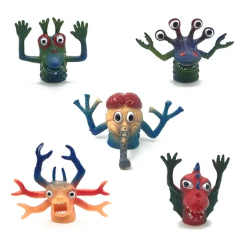 5pcs/Lote Pequeño Monstruo Marionetas de Dedo de PVC Mini Fantasma de la Cabeza de Zombie Diciendo Historia de los Títeres de Juguetes de la Mano de regalos de Parte
