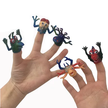 5pcs/Lote Pequeño Monstruo Marionetas de Dedo de PVC Mini Fantasma de la Cabeza de Zombie Diciendo Historia de los Títeres de Juguetes de la Mano de regalos de Parte