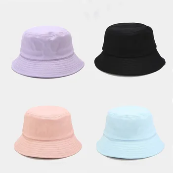 2020 nuevas de macaron color de la luz de la junta de pescador sombrero femenino Japonés de verano para estudiantes de la pareja de la cuenca sombreros de algodón sombreros de pescador