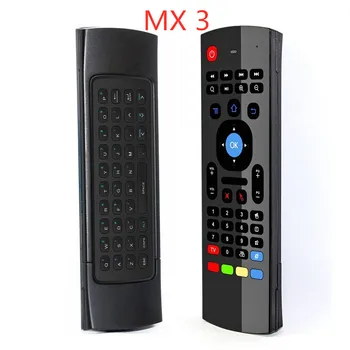 MX3 Ratón de Aire Inteligente de Voz, Control Remoto Retroiluminado MX3 Pro 2.4 G Teclado Inalámbrico de INFRARROJOS de Aprendizaje Para Android 9.0 TV M8S+T8 QBOX