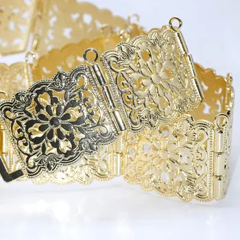 SUNSPICE-MS Elegante Marruecos Cristal Caftán Cinturón del Metal del Color del Oro de Pedrería en la Cintura de la Cadena Para las Mujeres Vestido de Boda de la Joyería del Cuerpo