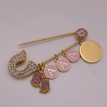 Personalizar el nombre de AYATUL KURSI rosa broche bebé pin islam joyería