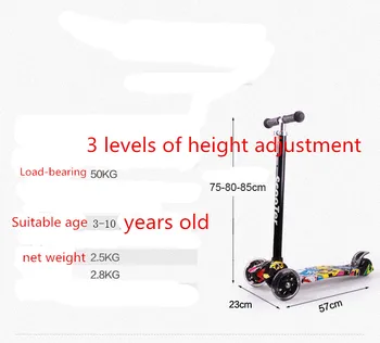 Los niños scooters 1-3-6-12 años de edad pedal de yo-yo de bebé de los niños y las niñas pueden sentarse en la diapositiva con destellos de ruedas