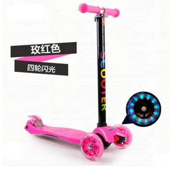 Los niños scooters 1-3-6-12 años de edad pedal de yo-yo de bebé de los niños y las niñas pueden sentarse en la diapositiva con destellos de ruedas