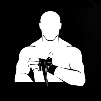 De la personalidad de la etiqueta Engomada del Coche de la Moda de Boxeo, las Artes Marciales Deportivas en Negro/Plata Decoración KK de Vinilo protector solar Impermeable de 14 cm*15 cm