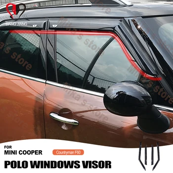 Coche al aire libre de la ventana de la lluvia ceja Acrílico Pegatinas Para el Mini Cooper F60 Windows visera de Sol de Lluvia de la desviación de la sombra 4pcs