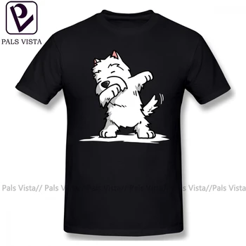 Westie Camiseta Divertida Frotar el West Highland White Terrier Perro T-Shirt Varón manga Corta de la Camiseta de la Playa de la Diversión Más el tamaño de la Camiseta