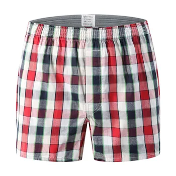 Pantalones cortos de los Hombres de algodón a Cuadros pantalones cortos sueltos de ropa de hogar y pantalones cortos de playa de tamaño M a 6XL
