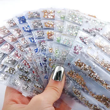 El envío libre de la MEZCLA SS4-ES16 tamaño de la forma redonda de Cristal de uñas de diamantes de imitación de Bricolaje accesorios de Ropa 1400pcs/pieza