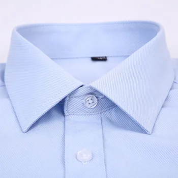 Los hombres visten Camisa de Manga Larga de la Marca Nuevo Diseñador de Moda de Alta Calidad Sólidos de la Ropa de los hombres de Ajuste de Negocios Camisas Blanco Azul Negro 4XL