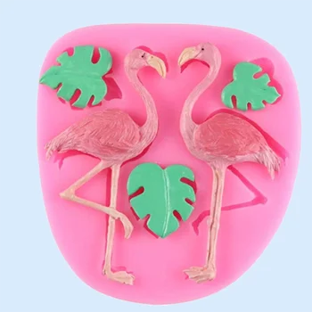 2019 Nuevos moldes de hormigón Flamingo Tortuga Hoja de Silicona Molde de la Planta diseñador de Hawaii moldes para yeso 3D panel de la pared de arcilla moldes