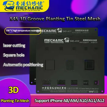 Mecánico S45 3D Negro Universal de la Siembra de Estaño de la Plantilla Para el iPhone 6/6S/6SP/7/7P/8/8P/X/XS/XS MAX/XR IC Chip BGA Reballing Plantilla