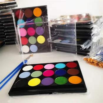 15 Colores Fluorescentes Kit de Maquillaje de Navidad de los Productos de Seguro y No Tóxico para las Reuniones Familiares