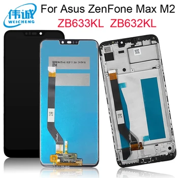 Probada Original Para Asus Zenfone Max M2 LCD ZB633KL Pantalla LCD de Pantalla Táctil Digitalizador de Marco Para Asus ZB633KL ZB632KL Lcd X01AD