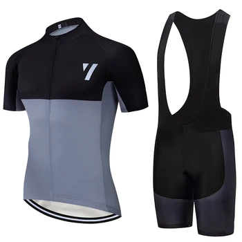 2020 Grey V jersey de Ciclismo 20D Baberos, pantalones cortos de secado Rápido Ciclismo bicicleta la ropa de los hombres de verano en pro de la Bicicleta Maillot de desgaste