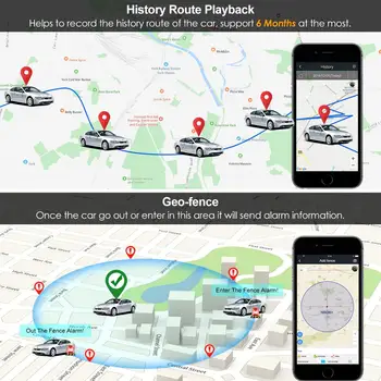 Coche del Perseguidor de GPS de la prenda Impermeable IP65 Localizador GPS en tiempo Real de Seguimiento de Google Maps Choque de la Línea de Corte de Alarma Mini GPS Tracker Geo-valla APLICACIÓN Gratuita
