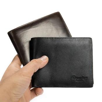 WESTAL hombres cartera de cuero genuino bolso de los hombres de la tarjeta de crédito titular de la slim cartera de corto monedero para los hombres de la vendimia de bolsa de dinero 886