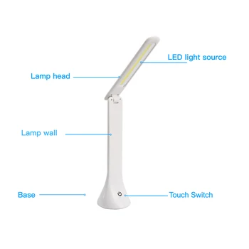 LED Táctil Interruptor de la Lámpara de la Mesa Plegable de Alimentación USB de Atenuación de luz Lámpara de Escritorio, lámpara de Lectura de Trabajo de Aprendizaje de Iluminación Para Estudio