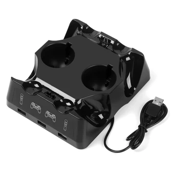 Cable USB Dock Cargador Doble soporte Para PS4 PS VR Controlador de movimiento Portátil de la Estación de Carga Universal Adaptador de Soporte de la Cuna Gamepa
