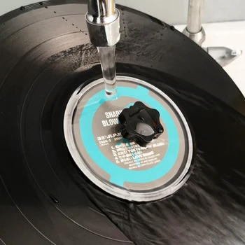 Caliente LP de Vinilo Limpiador de discos de la Abrazadera de la disquera Protector Protector Impermeable de Acrílico de la Herramienta de Limpieza con Paño de Limpieza