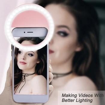 Led Selfie de la Lámpara del Anillo de la Novedad de Maquillaje Iluminaciones del Led luces de la Decoración de los Teléfonos Móviles de la Foto de Noche, Espejo de Luz de Neón Signo Selfie Anillo