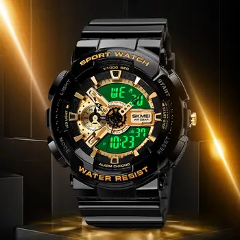 2020 Nueva Moda Reloj Digital de los Hombres Estudiante Impermeable relojes de Pulsera de Doble LED Chrono Reloj despertador Relojes para Hombre Fresco Hora de Chicos