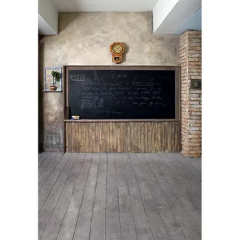 Personalizado de vinilo tela de la escuela de blackboard piso de madera en el aula de fotografía de telón de fondo para los niños de la foto de retrato de estudio antecedentes