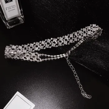 FYUAN de Moda Llena de diamantes de imitación Gargantilla Collares para las Mujeres de Cristal Collares Declaración de la Joyería Regalos de Parte