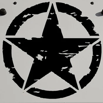1PC 41CM/16inch Militar del Ejército de la Estrella de la Campana Sticker Decal Para Jeep Wrangler JK CJ TJ YJ Pentagrama Ráfaga Tribales Coche Cubierta de la etiqueta Engomada