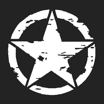 1PC 41CM/16inch Militar del Ejército de la Estrella de la Campana Sticker Decal Para Jeep Wrangler JK CJ TJ YJ Pentagrama Ráfaga Tribales Coche Cubierta de la etiqueta Engomada