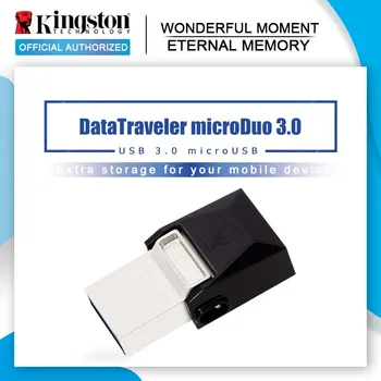 Original Kingston microDuo 3.0 de alta velocidad de 70 M/S Pendrive de 32GB OTG USB 3.0 Dual USB OTG Unidad Flash de 64 gb pendrives de 16GB