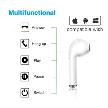 I7 i7s TWS Inalámbrica fone de ouvido para xiaomi in-ear Bluetooth de los Auriculares Auriculares Auriculares Con Micrófono Para iPhone de todos los teléfonos inteligentes