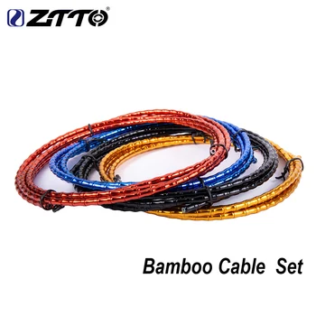 ZTTO de Aluminio de Bicicletas juego de Cables Para el MTB Bicicleta de Carretera de Freno/Cambio de Bambú Cable Kit de la Carcasa Ultraligera de Bicicleta Accesorios para Cables de 1.8 m