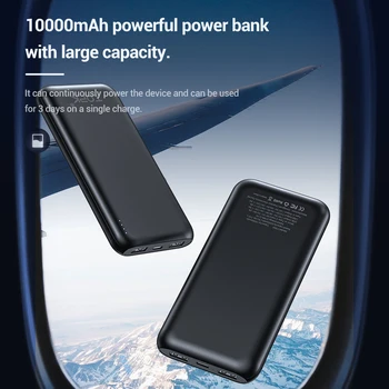 TOPK del Banco del Poder 10000mAh Portátil Cargador de Carga Rápida 3.0 Tipo C EP de Carga Rápida de Batería Externa Powerbank Banco Pack para Xiaomi